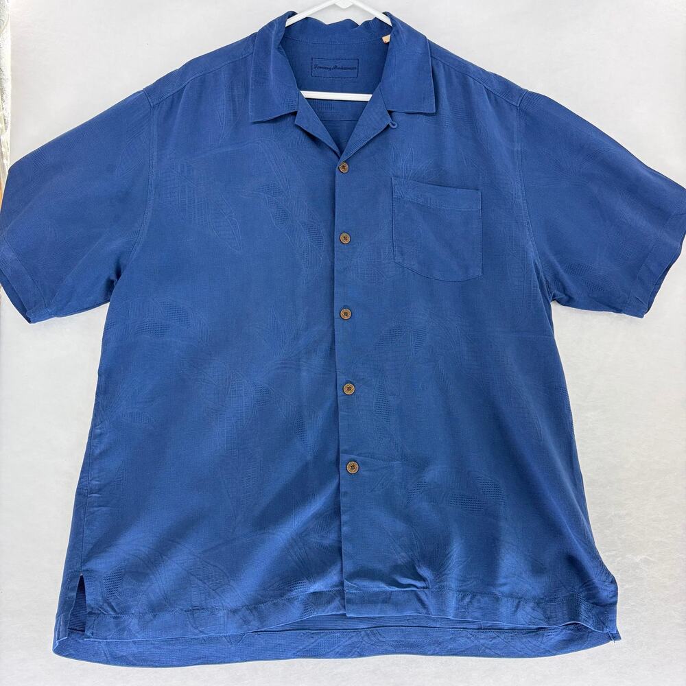 Tommy Bahama Blue Short-Sleeve Casual Button-Down Shirt